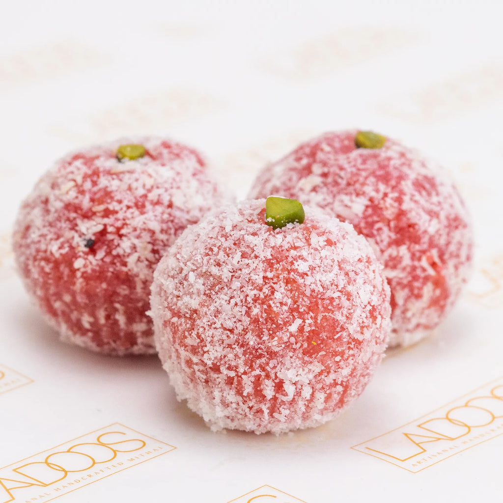 Pink Coconut Crust Ladoo